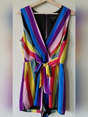 Lumiere Multicolor Stripe Tie-Waist Romper
